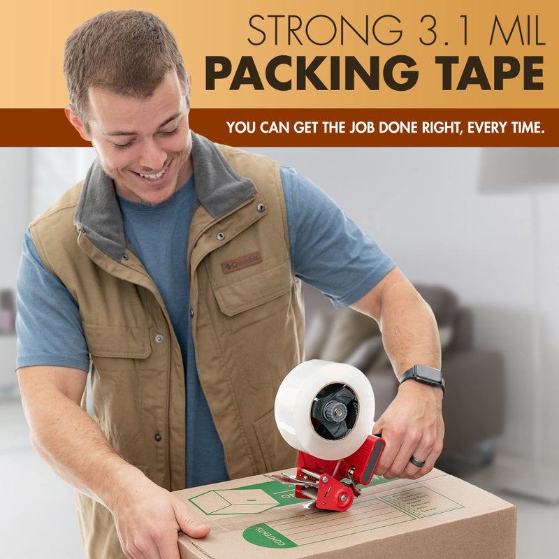 Packstrong Industrial Grade Clear Packing Tape 6 Rolls - 110 Yards per Roll - 2" Wide x 2.7 mil Thick, Acrylic Adhesive Heavy Duty Tape for Box Office Moving Packaging Shipping - Image 4